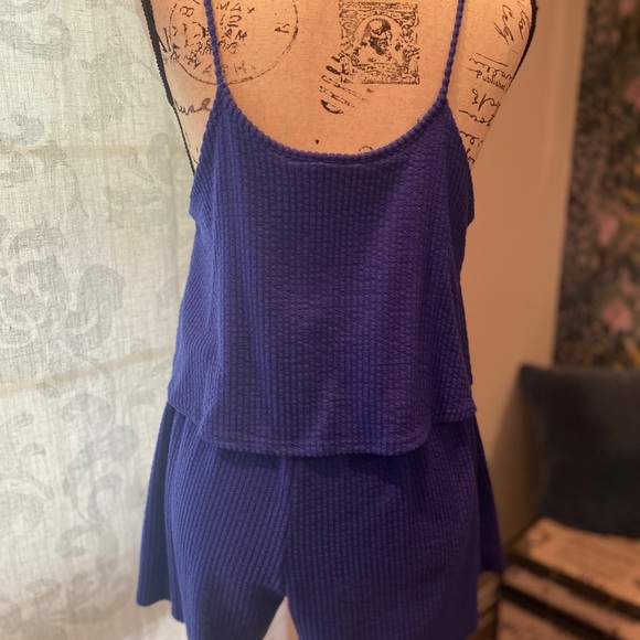 Caution To The Wind Indigo Tie-Front Romper - Picture 2 of 2